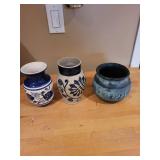 Set of 3 Decorative Pottery Vases Assorted Styles and Designs