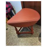 Red Wooden Drop-Leaf Demilune Table