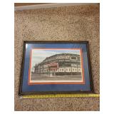 Framed Cubs Park Wrigley Field Artwork Signed by Artist