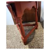 Red Wooden Drop-Leaf Demilune Table