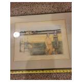 Framed Art Print by Mary B. Brodlin Depicting Family in Wheat Field