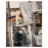 Heritage Village Christmas Village Buildings and Accessories in Storage Tote