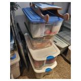 Large Collection of Holiday Decor and Decorations in Storage Totes