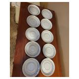 Set of 10 Denby Made in England Porcelain Saucers with Brown Bands