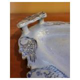 Handcrafted Ceramic Fish Motif Serving Platter, 17 Inch