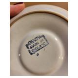 Set of 10 Denby Made in England Porcelain Saucers with Brown Bands