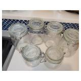 Set of 5 Glass Storage Jars with Clamp Lids