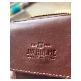 JW Hulme Leather Crossbody Wallet and Knit Shoulder Bag Set