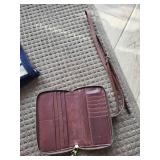 JW Hulme Leather Crossbody Wallet and Knit Shoulder Bag Set