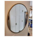 Round Wall Mirror with Gold Frame, 28-Inch Diameter