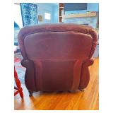 Brown Leather Club Chair with Ottoman