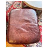 Brown Leather Club Chair with Ottoman