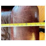 Brown Leather Club Chair with Ottoman