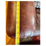 Brown Leather Club Chair with Ottoman