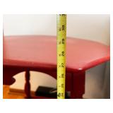 Red Hexagonal Wooden Side Table, 24x25x29 Inches
