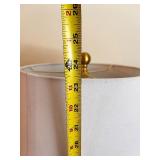 Modern Table Lamp with Glass Base and White Shade, 24 Inch