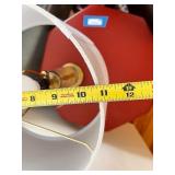 Modern Table Lamp with Glass Base and White Shade, 24 Inch