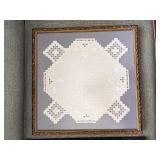 Pair of Framed Handcrafted White Lace Doilies