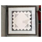 Pair of Framed Handcrafted White Lace Doilies
