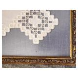 Pair of Framed Handcrafted White Lace Doilies