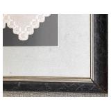 Pair of Framed Handcrafted White Lace Doilies