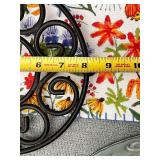 Decorative Homeware Lot with Metal Tub, Glass Vases, Trivet, and Floral Cloth