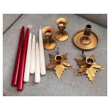 Brass Candle Holders with Taper Candles Collection