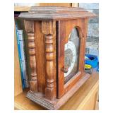 Tempus Fugit Wooden Mantel Clock with Roman Numerals