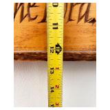 Hand-Carved Wood Plaque with Oak Leaves and Religious Quote