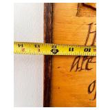 Hand-Carved Wood Plaque with Oak Leaves and Religious Quote