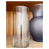 Set of 3 Glass Vases Including Frosted and Clear Styles