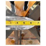 Orrefors Sweden Etched Glass Dish and Modern Table Clock Set