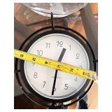 Orrefors Sweden Etched Glass Dish and Modern Table Clock Set