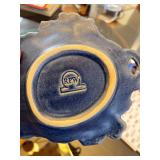 Kitchen Decor and Tableware Lot with Glass Plate, Felt Mat, Bamboo Placemat, and Leaf Dish