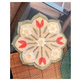 Kitchen Decor and Tableware Lot with Glass Plate, Felt Mat, Bamboo Placemat, and Leaf Dish