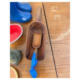 Decorative Assorted Home Decor Items Including Ceramic, Glass, and Wood Pieces - Set of 9