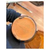 Vintage Brown Glazed Pottery Vase with Geometric Design, 10 Inch