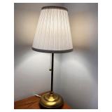 Brass Table Lamp with Pleated Shade, 24 Inches Tall