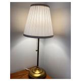 Brass Table Lamp with Pleated Shade, 24 Inches Tall