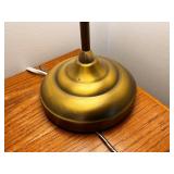 Brass Table Lamp with Pleated Shade, 24 Inches Tall