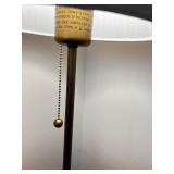 Brass Table Lamp with Pleated Shade, 24 Inches Tall