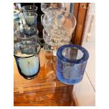 Collection of Glass Candle Holders and Small Decorative Bowls