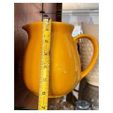 Collection of 3 Decorative Creamers and Vases with Yellow and White Designs