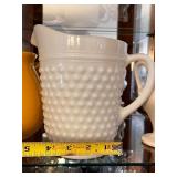 Collection of 3 Decorative Creamers and Vases with Yellow and White Designs