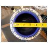 Set of 3 Decorative Bowls: Blue Art Pottery, Clear Glass, and Aqua Glass