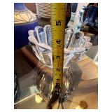 Set of 3 Decorative Bowls: Blue Art Pottery, Clear Glass, and Aqua Glass