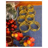 Collection of Holiday and Autumn Napkin Rings and Decorative Accents