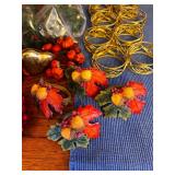 Collection of Holiday and Autumn Napkin Rings and Decorative Accents