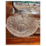 Cut Glass Crystal Bowl With Dishes and Ashtray Set