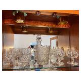 Cut Crystal Barware Set with Decanters, Ice Bucket, Glasses